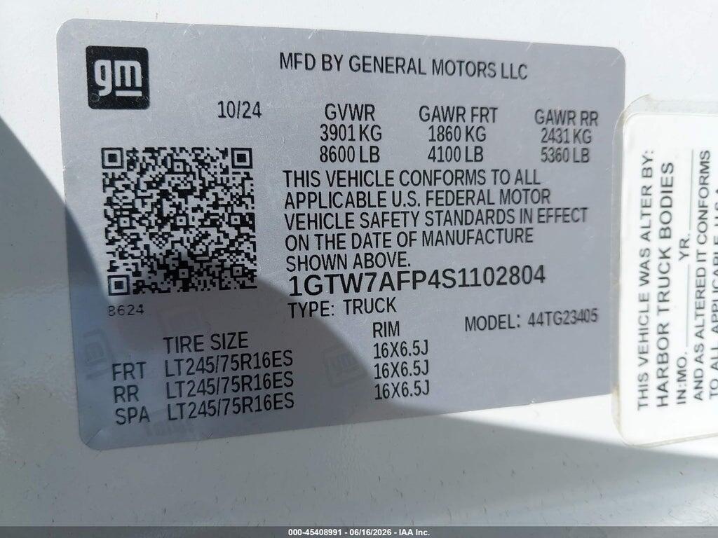 1GTW7AFP4S1102804 2025 GMC SAVANA CARGO photo no. 9