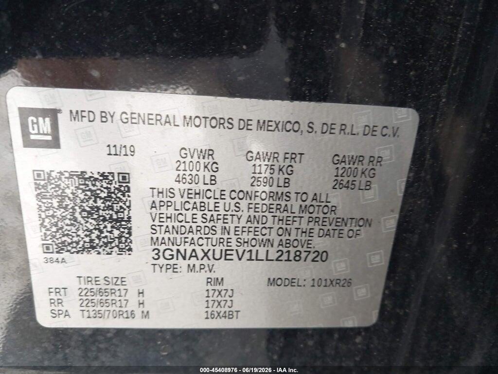 3GNAXUEV1LL218720 2020 CHEVROLET EQUINOX photo no. 9