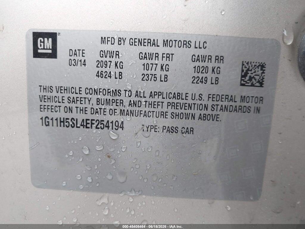 1G11H5SL4EF254194 2014 CHEVROLET MALIBU photo no. 9