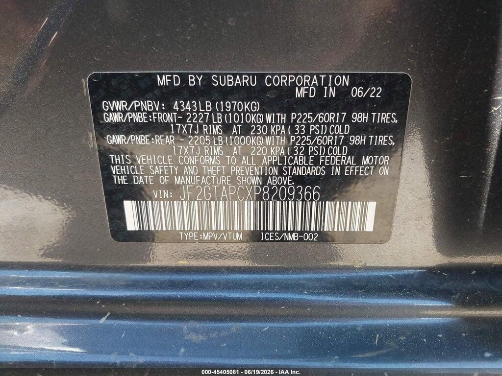 JF2GTAPCXP8209366 2023 SUBARU CROSSTREK photo no. 9