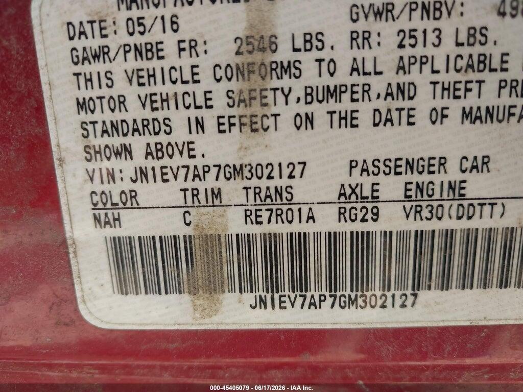 JN1EV7AP7GM302127 2016 INFINITI Q50 photo no. 9