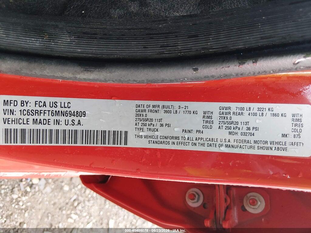 1C6SRFFT6MN694809 2021 RAM 1500 photo no. 9