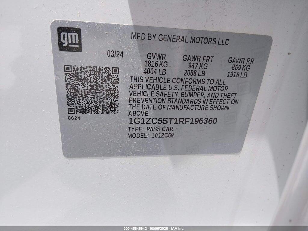 1G1ZC5ST1RF196360 2024 CHEVROLET MALIBU photo no. 9