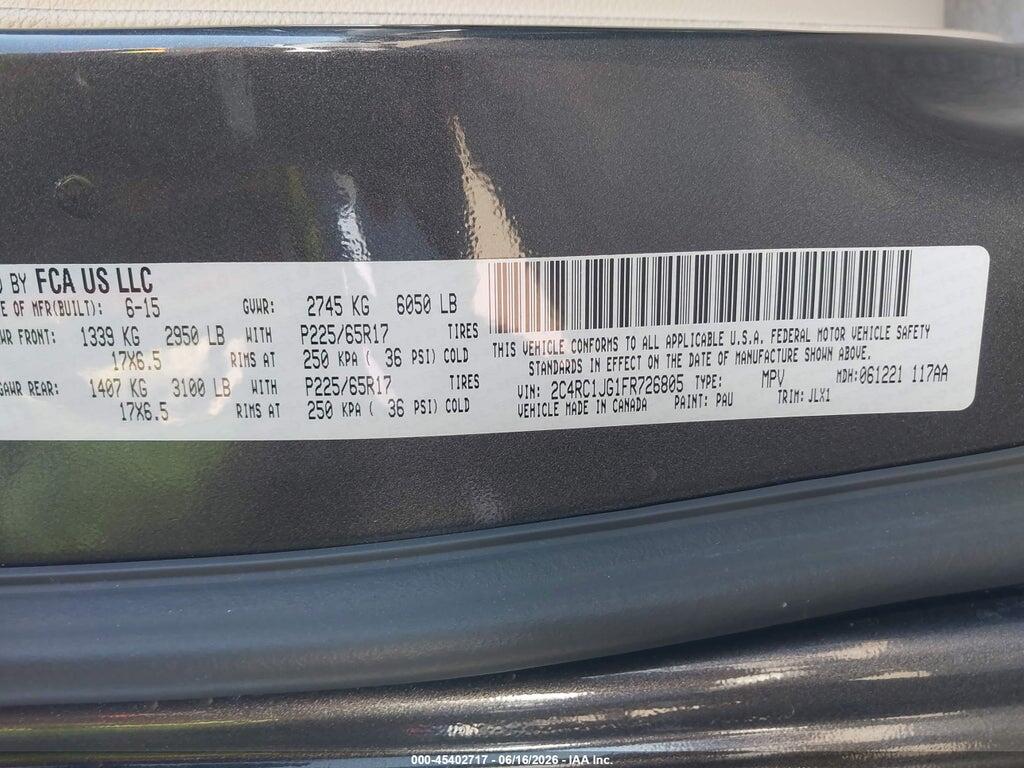 2C4RC1JG1FR726805 2015 CHRYSLER TOWN & COUNTRY photo no. 9