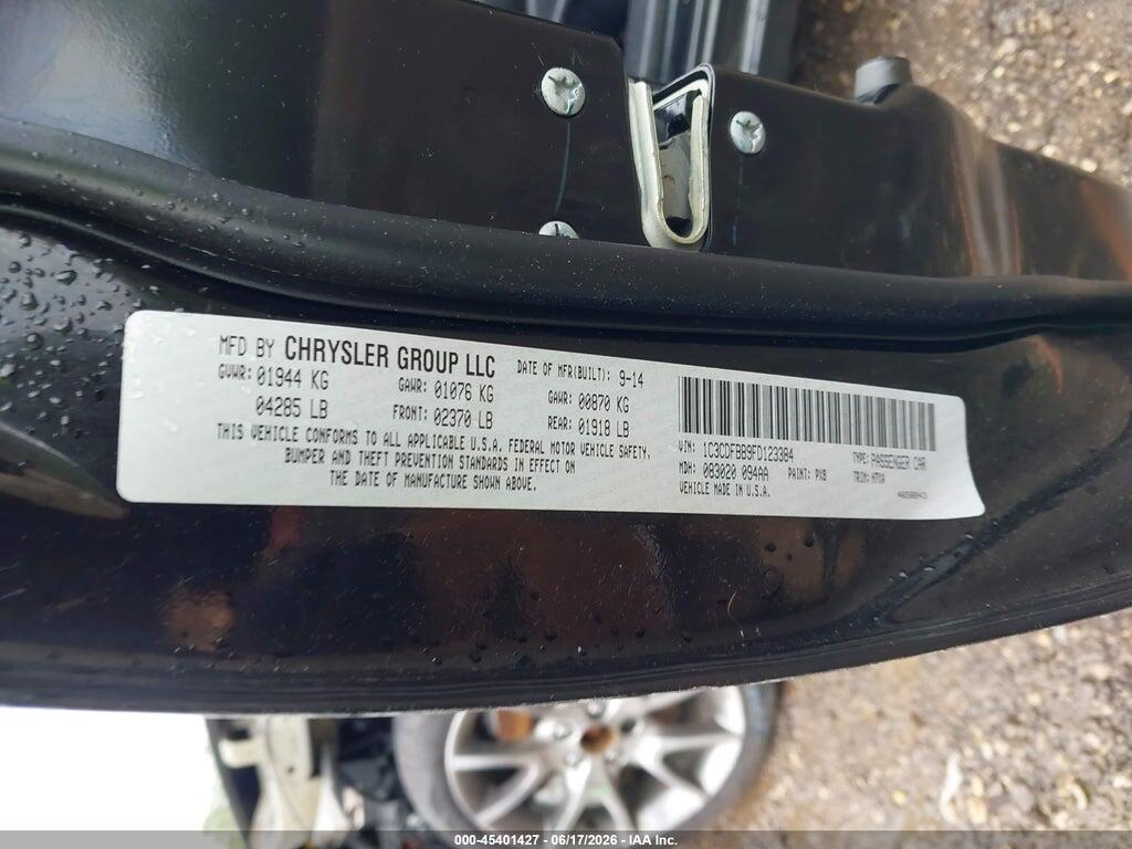 1C3CDFBB9FD123384 2015 DODGE DART photo no. 9