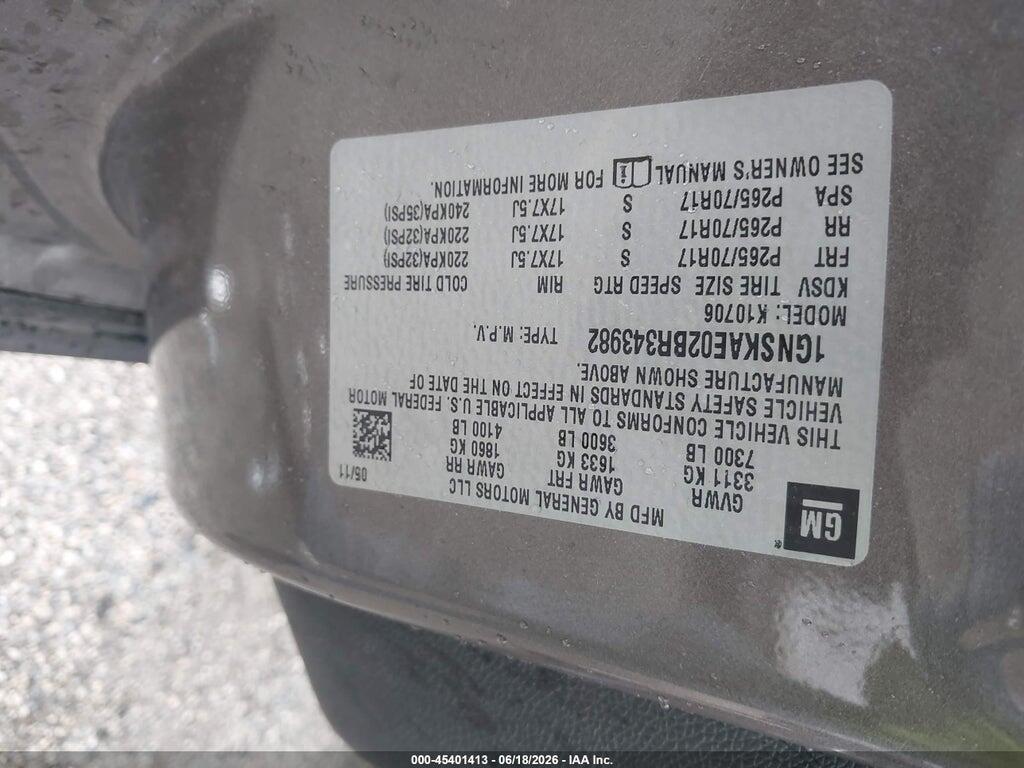 1GNSKAE02BR343982 2011 CHEVROLET TAHOE photo no. 9
