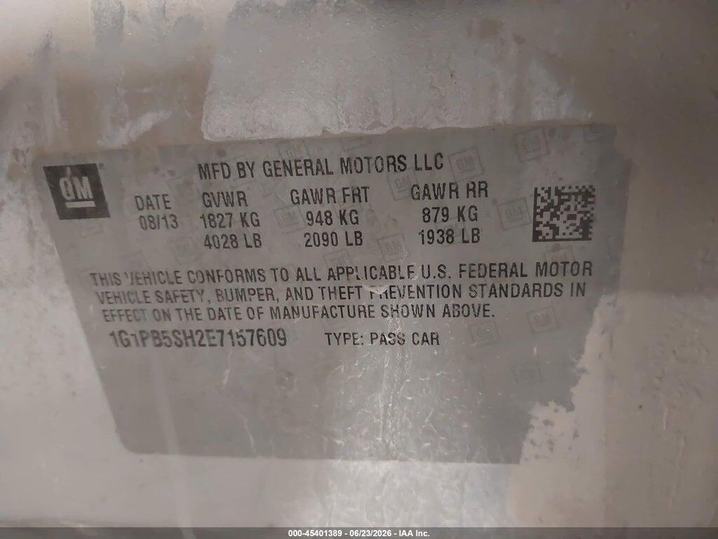 1G1PB5SH2E7157609 2014 CHEVROLET CRUZE photo no. 9
