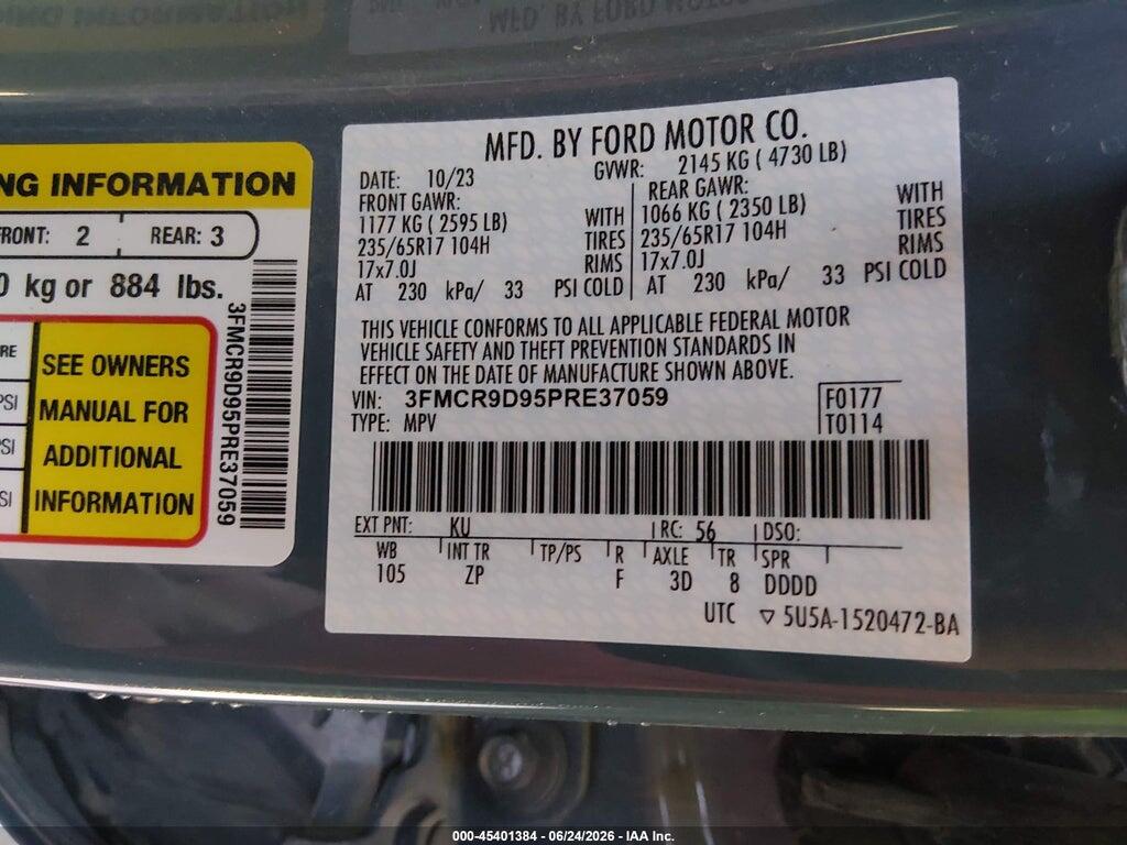 3FMCR9D95PRE37059 2023 FORD BRONCO SPORT photo no. 9