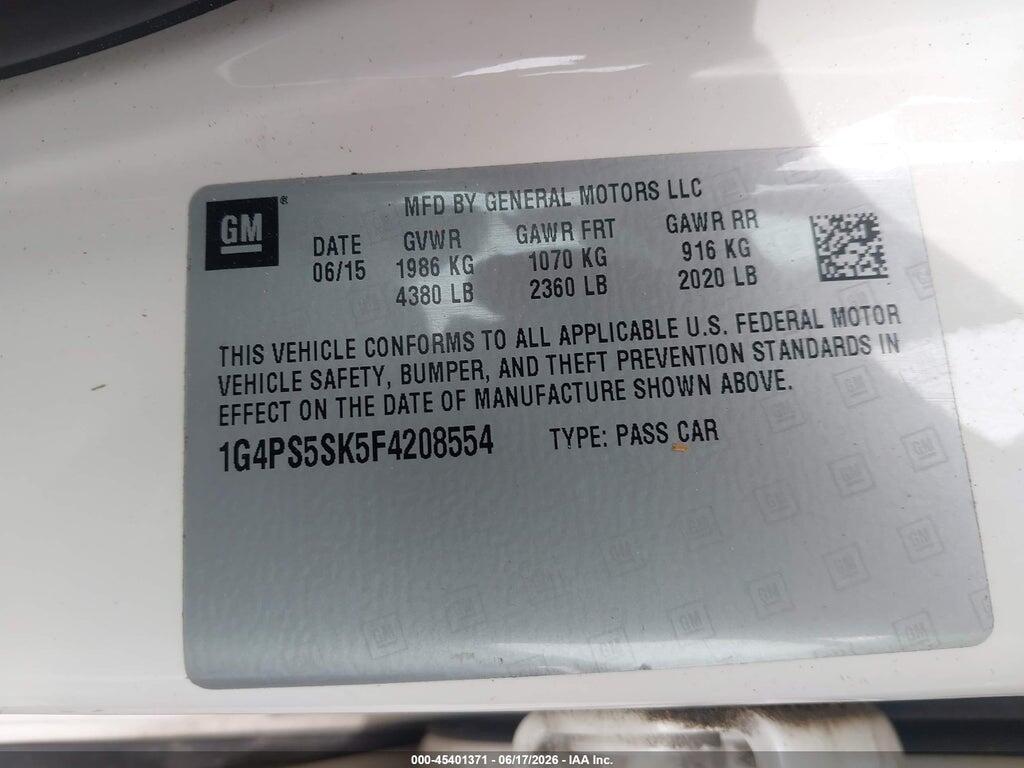 1G4PS5SK5F4208554 2015 BUICK VERANO photo no. 9