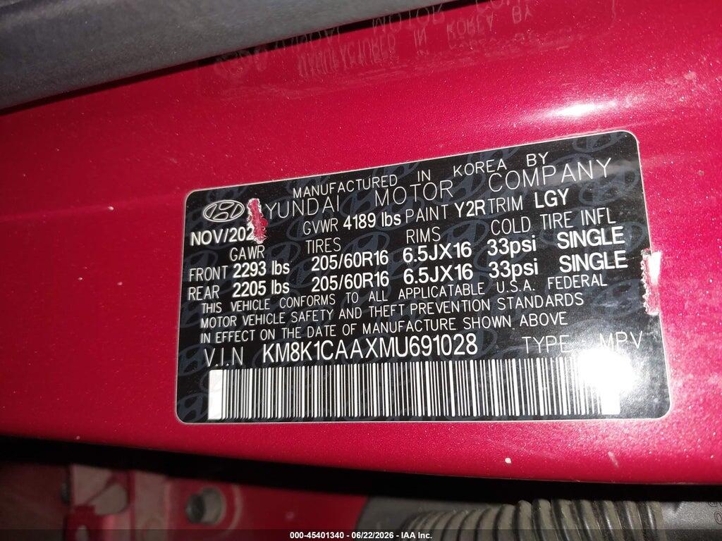 KM8K1CAAXMU691028 2021 HYUNDAI KONA photo no. 9