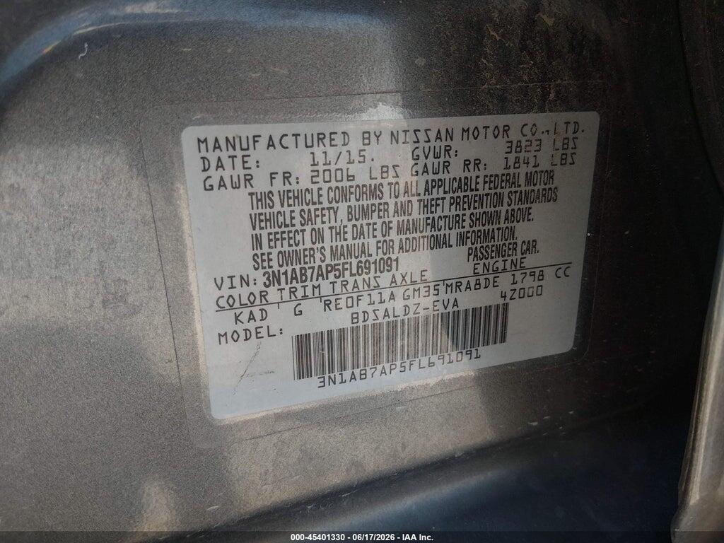 3N1AB7AP5FL691091 2015 NISSAN SENTRA photo no. 9