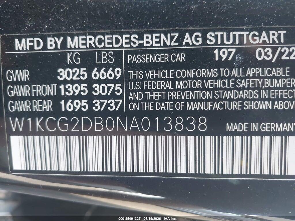 W1KCG2DB0NA013838 2022 MERCEDES-BENZ EQS 450+ photo no. 9