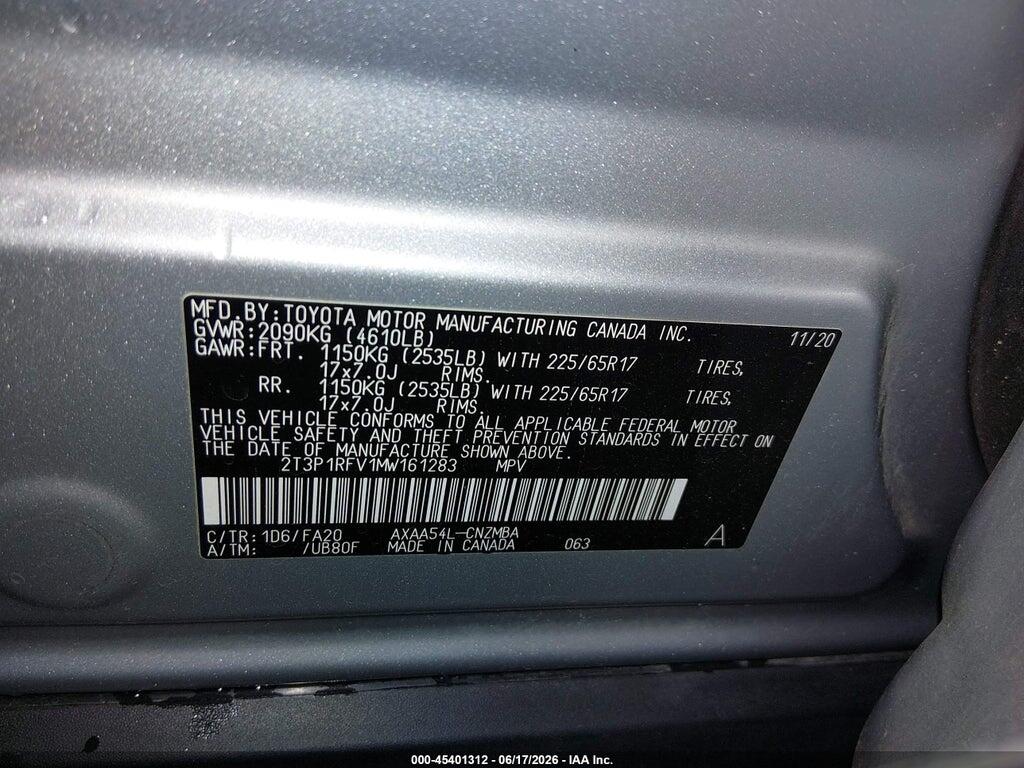 2T3P1RFV1MW161283 2021 TOYOTA RAV4 photo no. 9