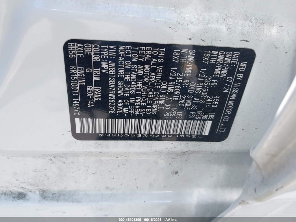 JN8BT3BA7RW362378 2024 NISSAN ROGUE photo no. 9