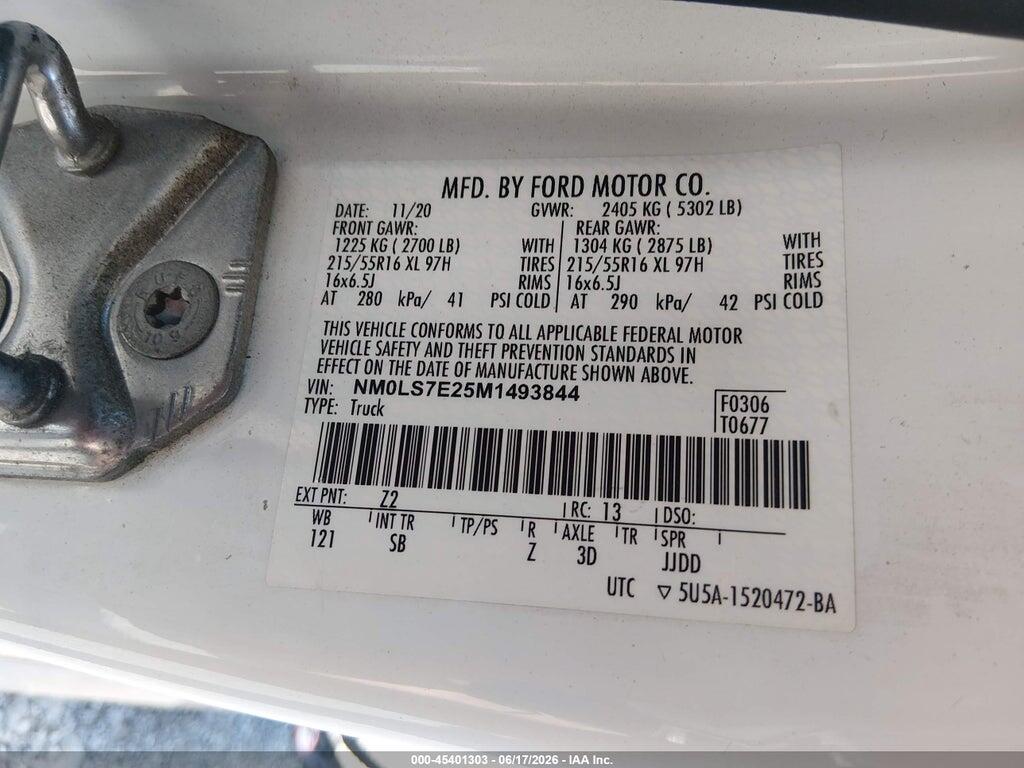 NM0LS7E25M1493844 2021 FORD TRANSIT CONNECT photo no. 9