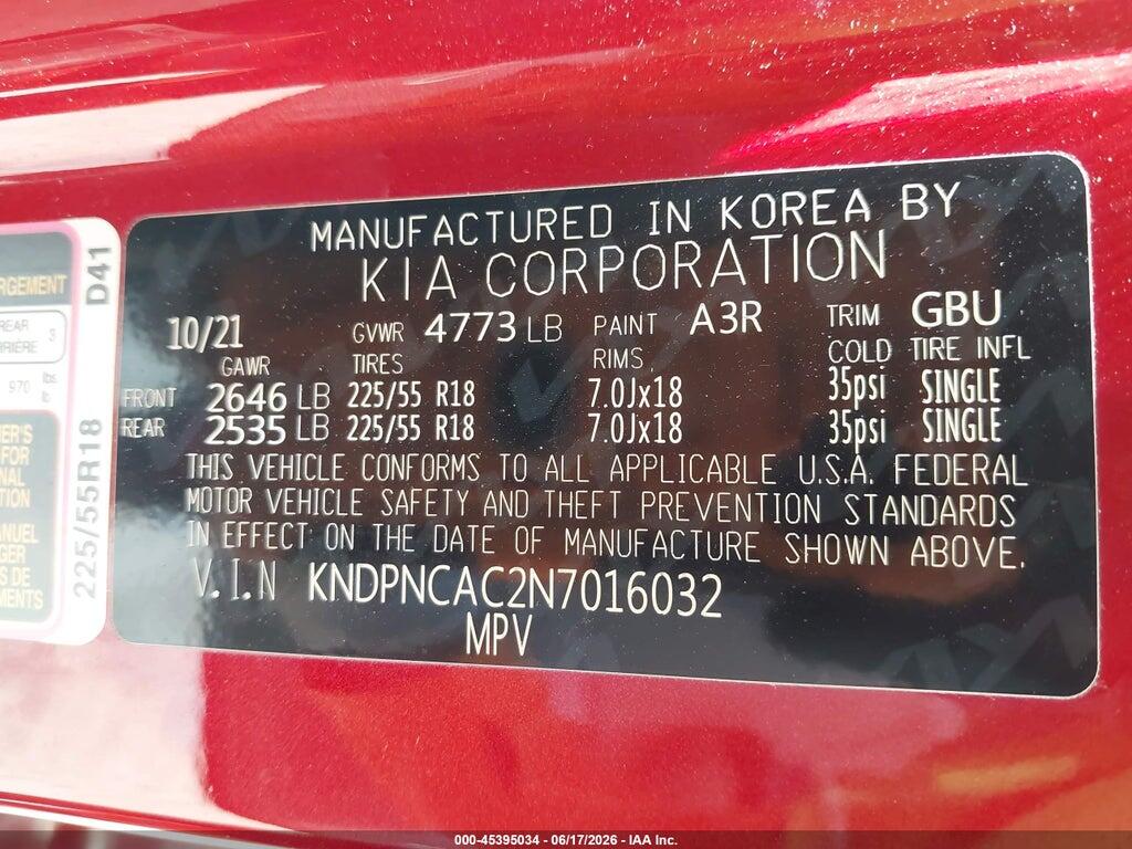 KNDPNCAC2N7016032 2022 KIA SPORTAGE photo no. 9