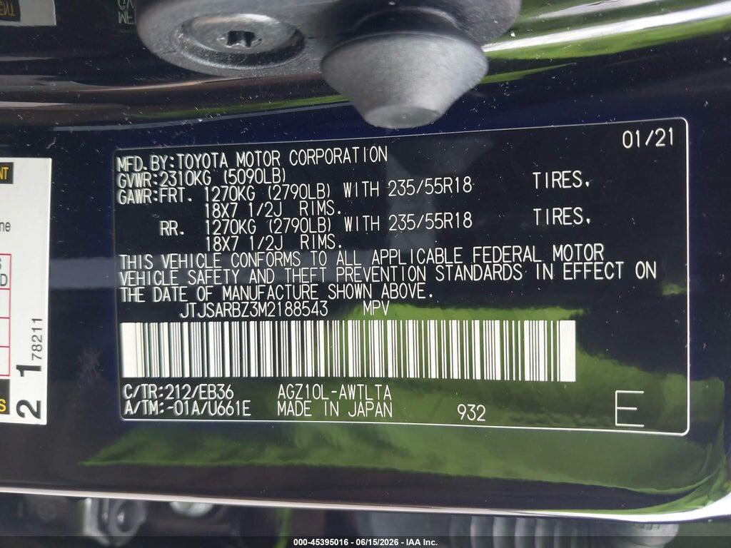 JTJSARBZ3M2188543 2021 LEXUS NX 300 photo no. 9