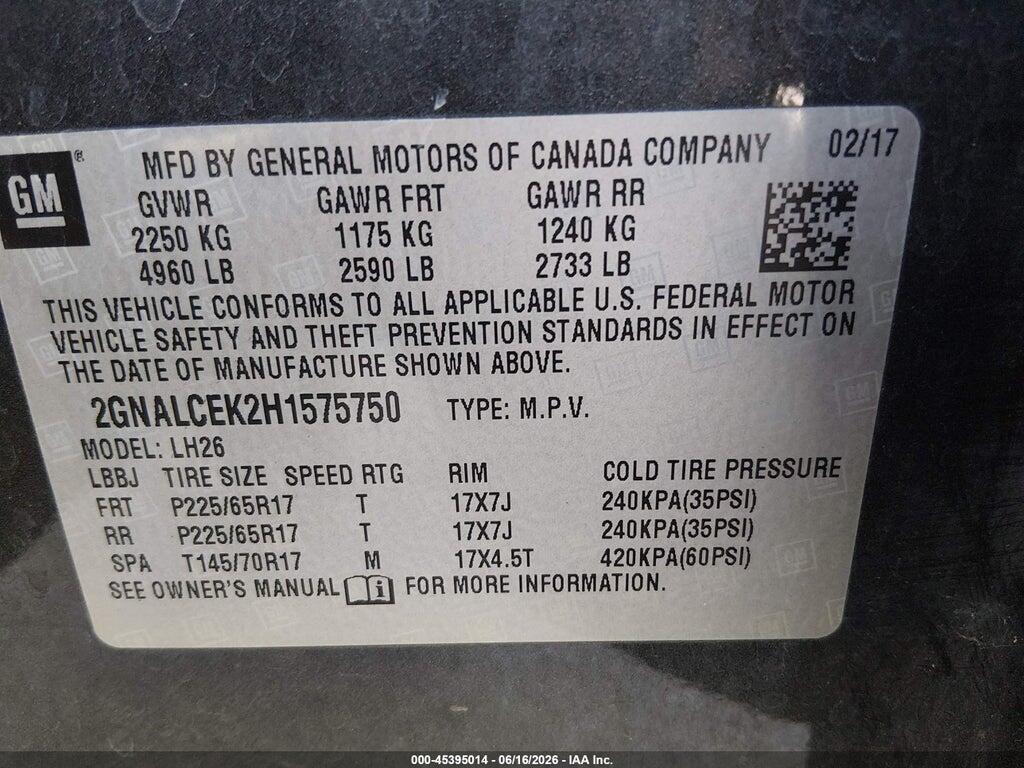 2GNALCEK2H1575750 2017 CHEVROLET EQUINOX photo no. 9