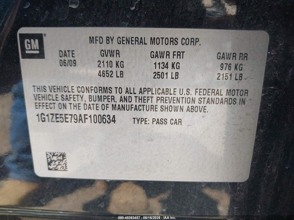 1G1ZE5E79AF100634 2010 CHEVROLET MALIBU photo no. 9