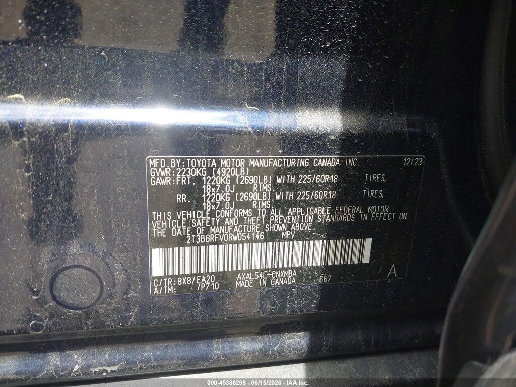 2T3B6RFV0RW054146 2024 TOYOTA RAV4 HYBRID photo no. 9