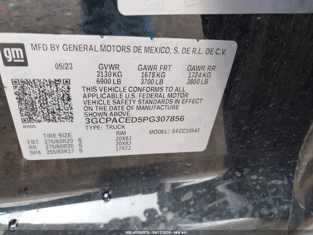 3GCPACED5PG307856 2023 CHEVROLET SILVERADO 1500 photo no. 9