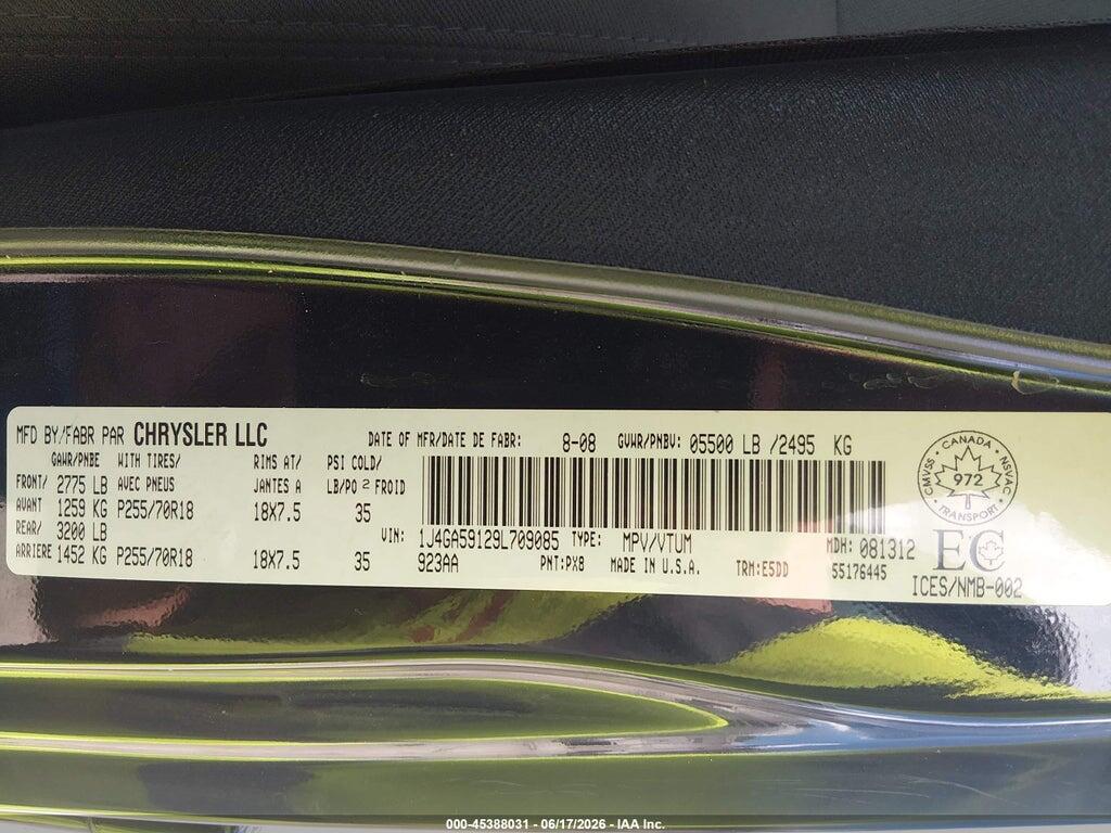 1J4GA59129L709085 2009 JEEP WRANGLER UNLIMITED photo no. 9