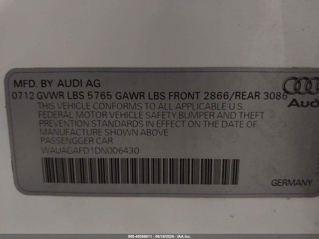 WAUAGAFD1DN006430 2013 AUDI A8 photo no. 9