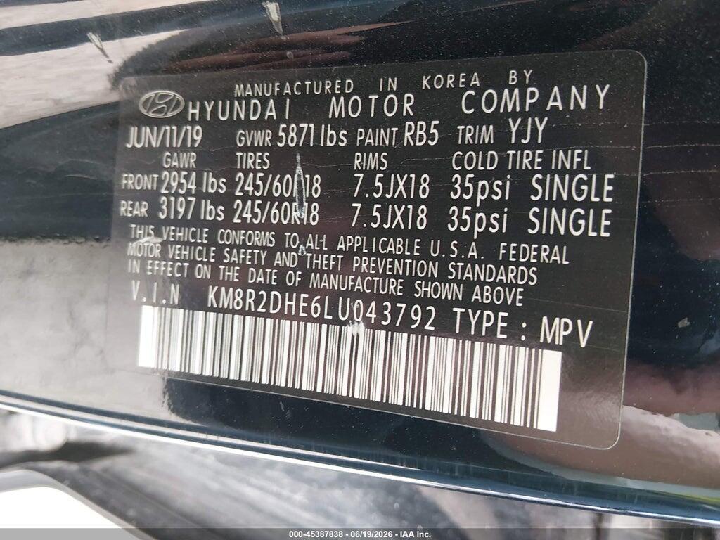 KM8R2DHE6LU043792 2020 HYUNDAI PALISADE photo no. 9