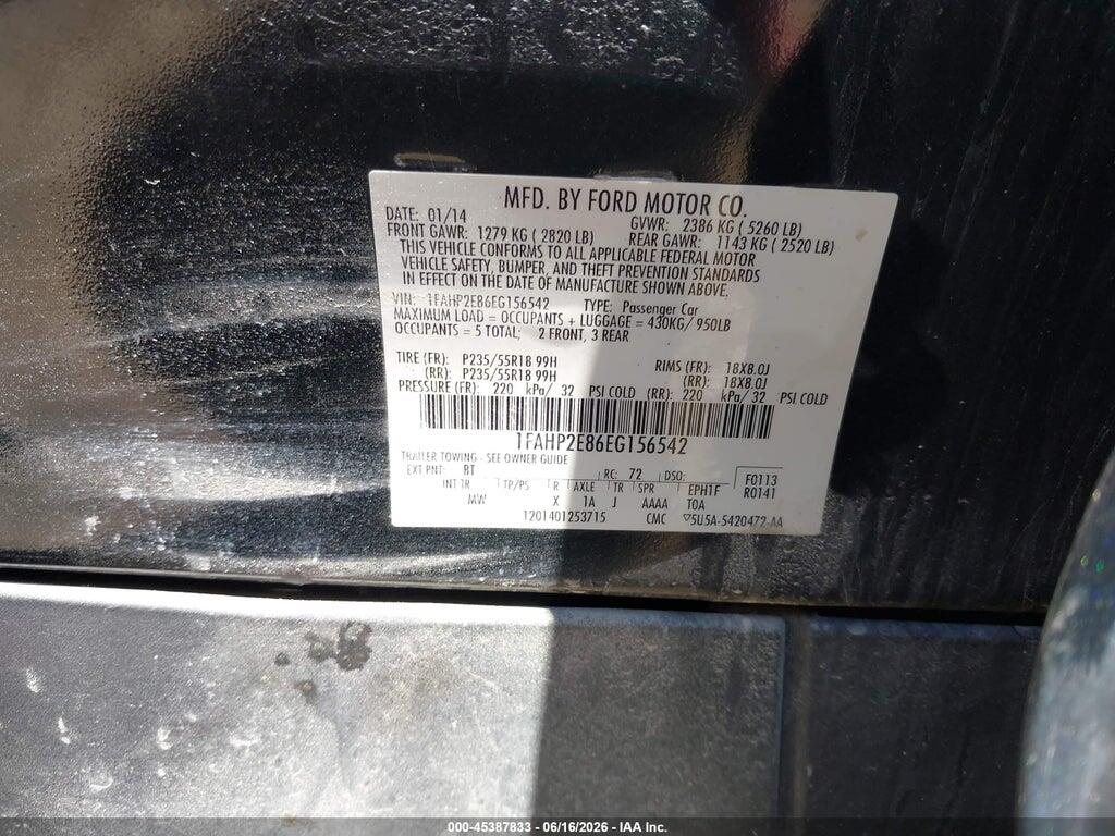 1FAHP2E86EG156542 2014 FORD TAURUS photo no. 9
