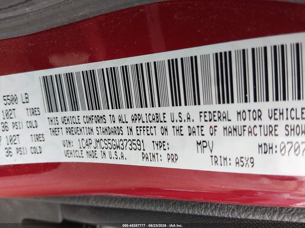 1C4PJMCS5GW373591 2016 JEEP CHEROKEE photo no. 9