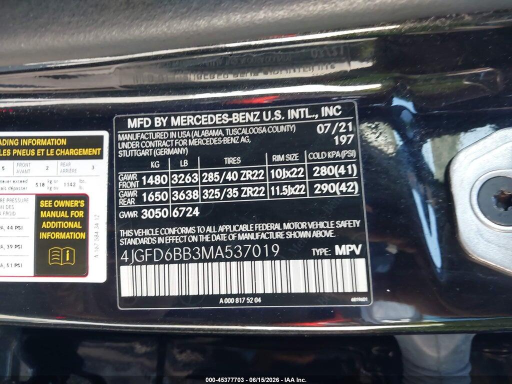 4JGFD6BB3MA537019 2021 MERCEDES-BENZ AMG GLE 53 COUPE photo no. 9