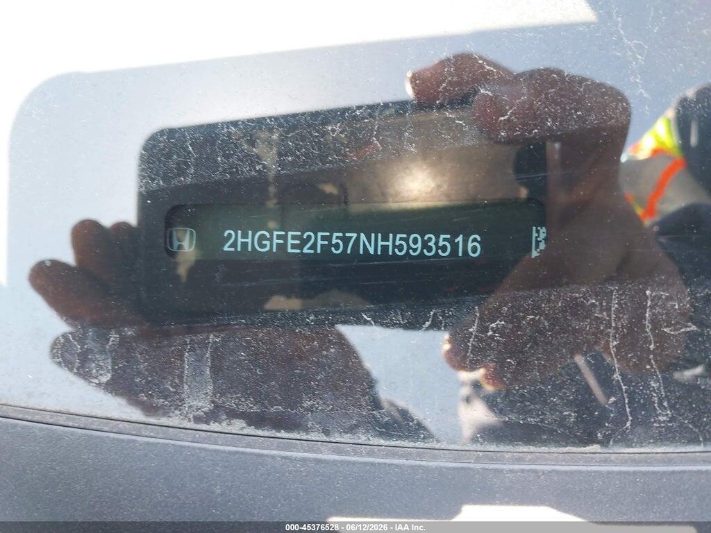 2HGFE2F57NH593516 2022 HONDA CIVIC photo no. 9