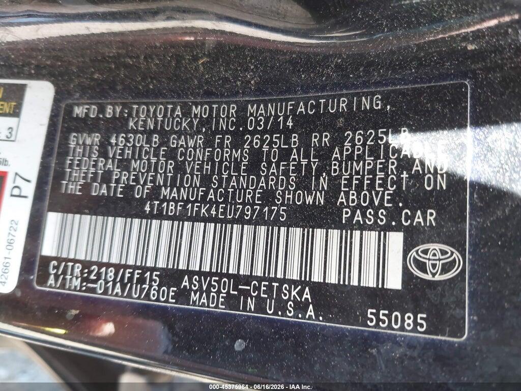 4T1BF1FK4EU797175 2014 TOYOTA CAMRY photo no. 9