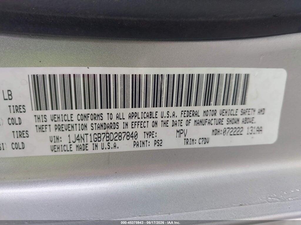 1J4NT1GB7BD287840 2011 JEEP PATRIOT photo no. 9