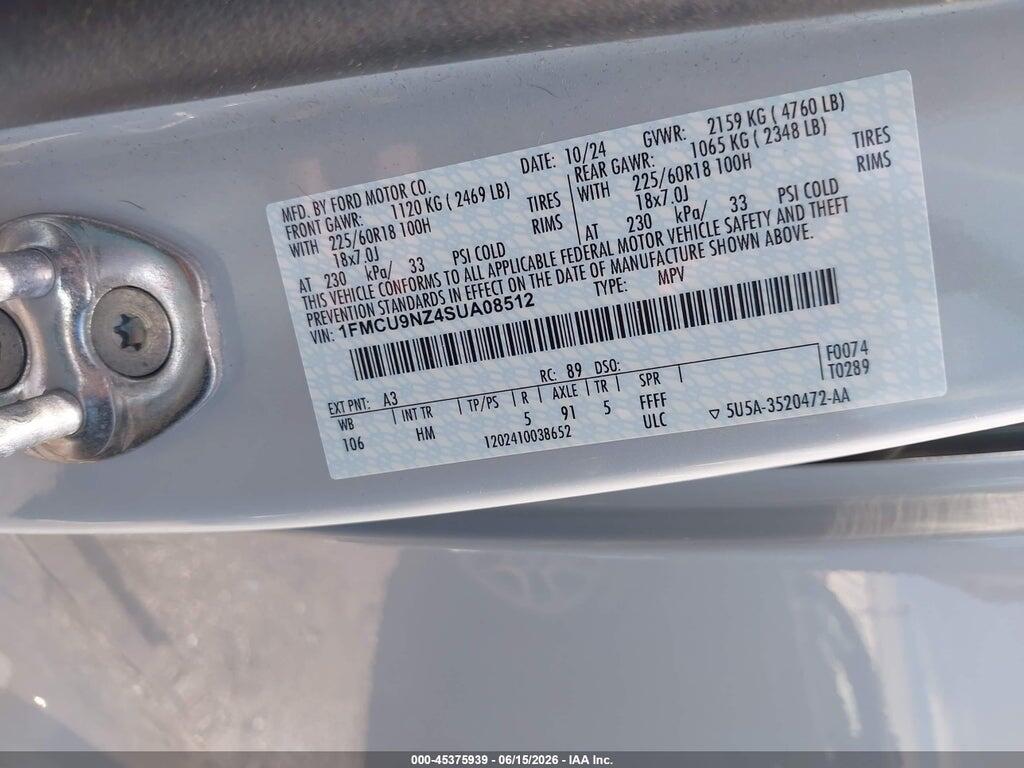1FMCU9NZ4SUA08512 2025 FORD ESCAPE photo no. 9