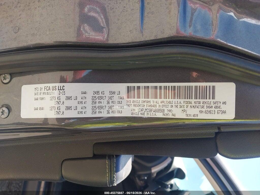 1C4PJMCS8FW668568 2015 JEEP CHEROKEE photo no. 9