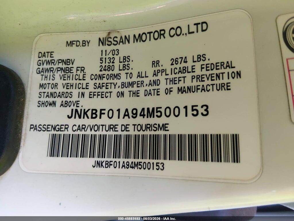 JNKBF01A94M500153 2004 INFINITI Q45 photo no. 9