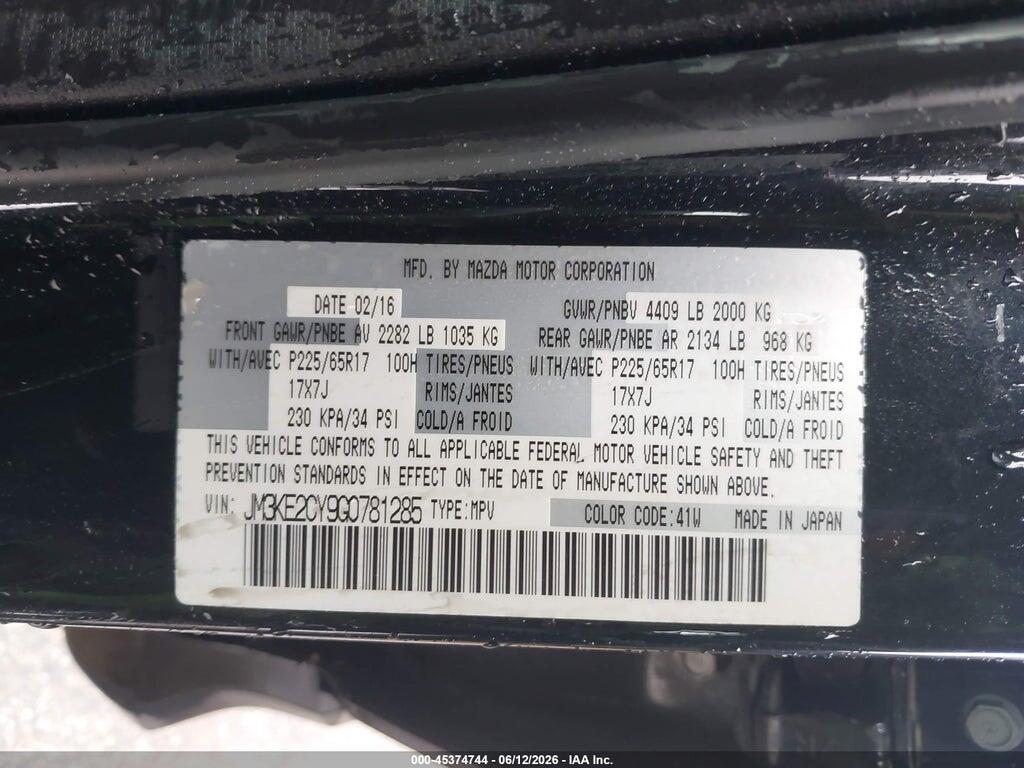 JM3KE2CY9G0781285 2016 MAZDA CX-5 photo no. 9
