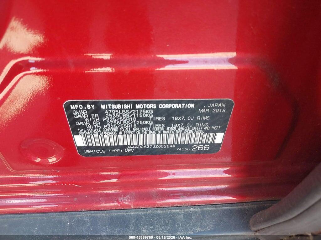 JA4AD2A37JZ052844 2018 MITSUBISHI OUTLANDER photo no. 9