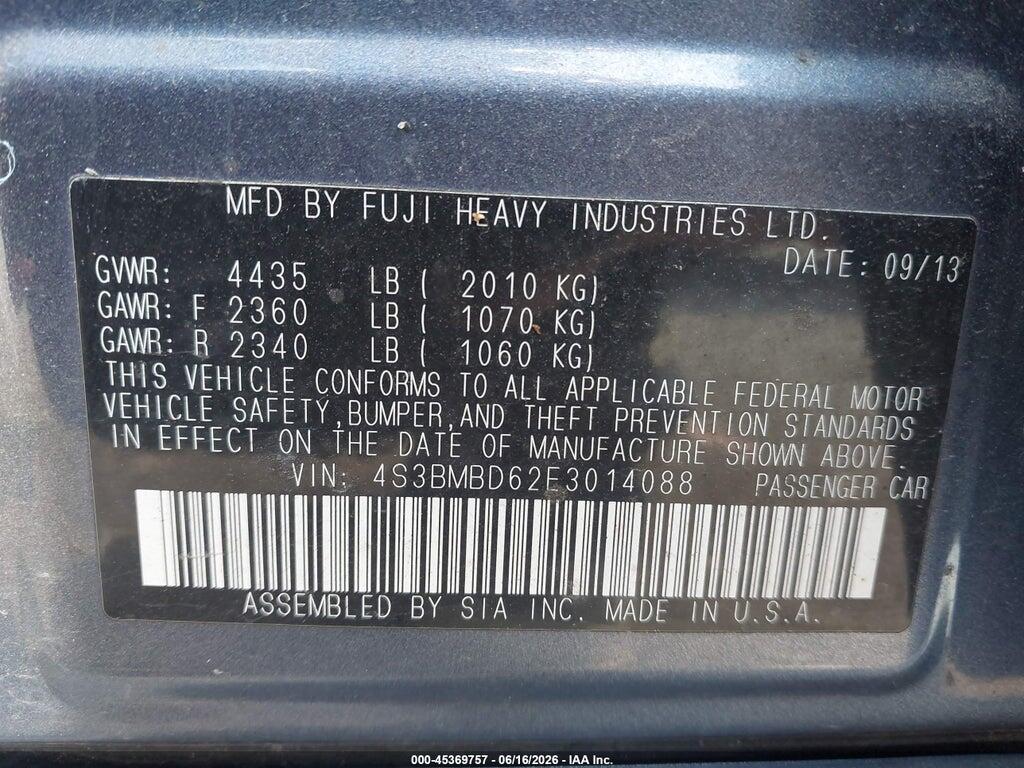 4S3BMBD62E3014088 2014 SUBARU LEGACY photo no. 9