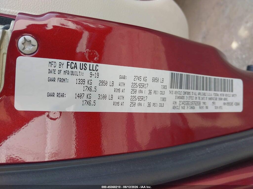 2C4RDGBG1KR762938 2019 DODGE GRAND CARAVAN photo no. 9