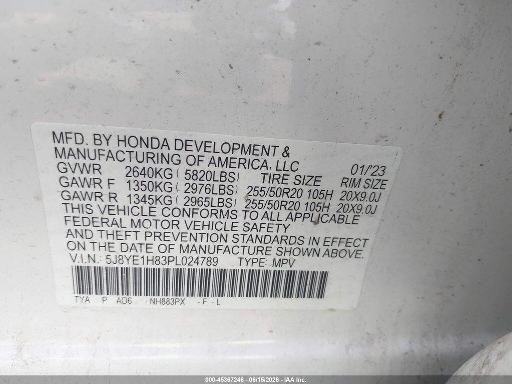 5J8YE1H83PL024789 2023 ACURA MDX photo no. 9
