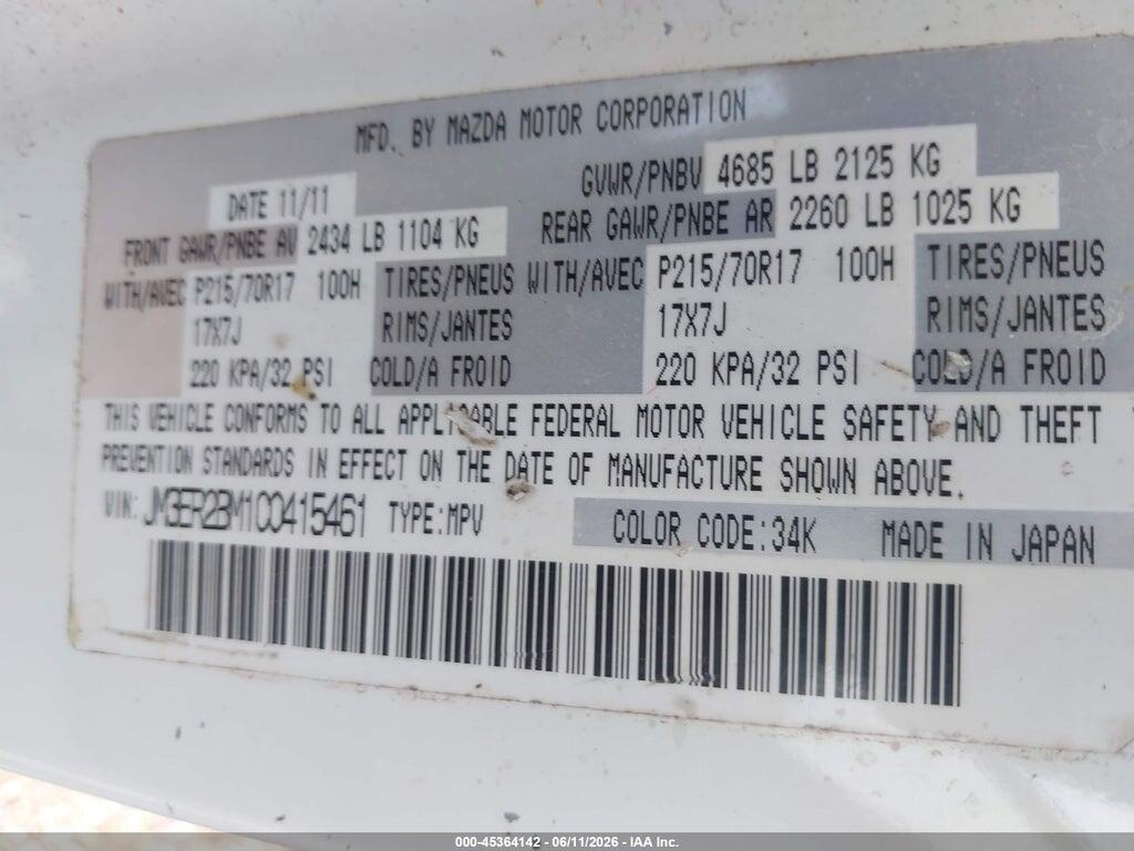 JM3ER2BM1C0415461 2012 MAZDA CX-7 photo no. 9