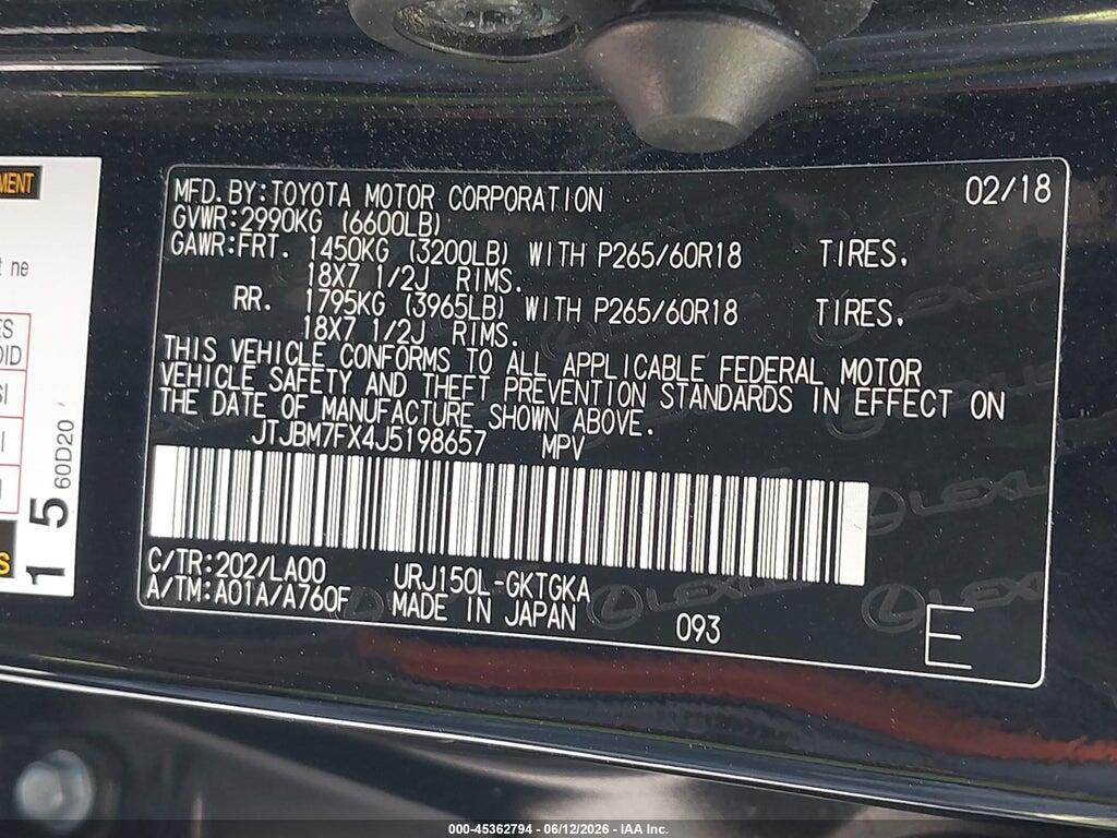 JTJBM7FX4J5198657 2018 LEXUS GX 460 photo no. 9