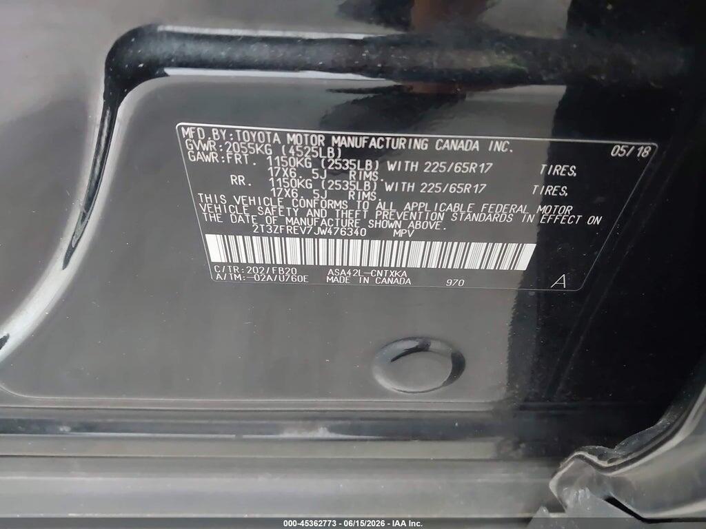 2T3ZFREV7JW476340 2018 TOYOTA RAV4 photo no. 9