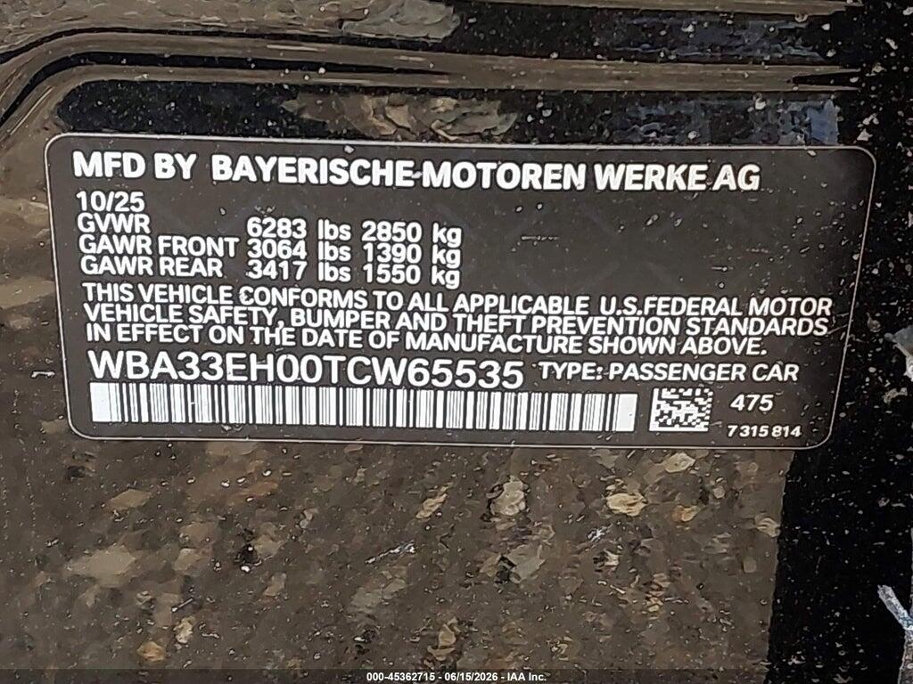 WBA33EH00TCW65535 2026 BMW 740I photo no. 9