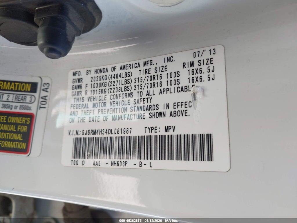 5J6RM4H34DL081987 2013 HONDA CR-V photo no. 9