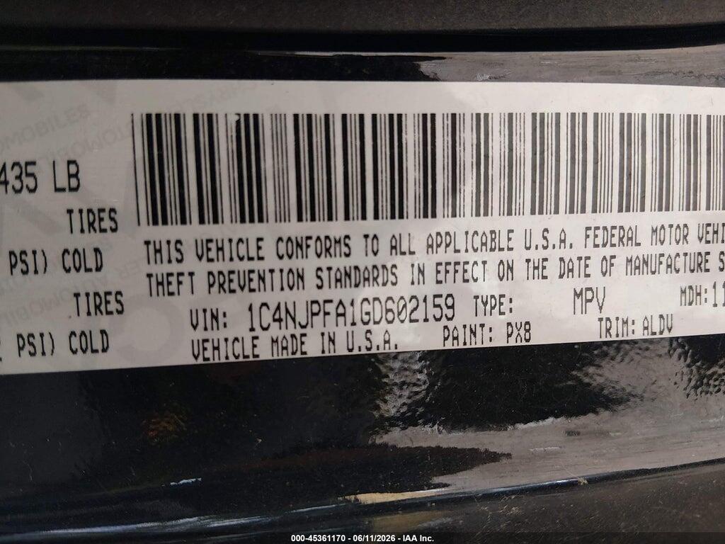1C4NJPFA1GD602159 2016 JEEP PATRIOT photo no. 9
