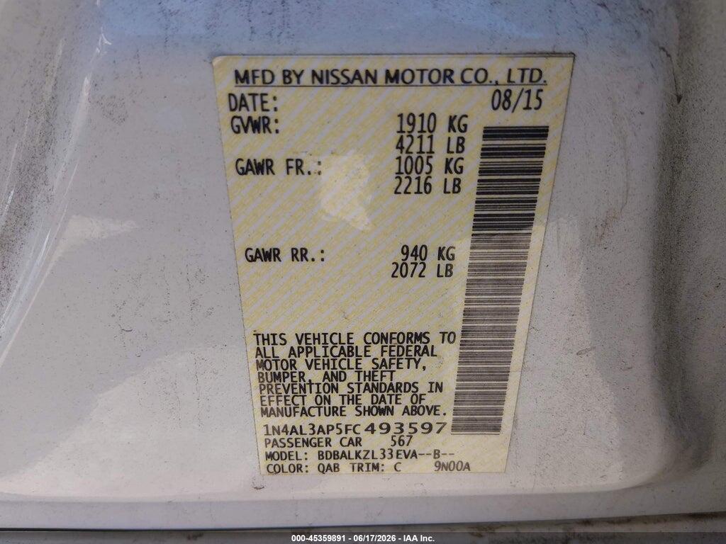 1N4AL3AP5FC493597 2015 NISSAN ALTIMA photo no. 9