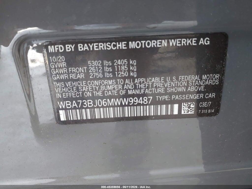 WBA73BJ06MWW99487 2021 BMW 540I photo no. 9